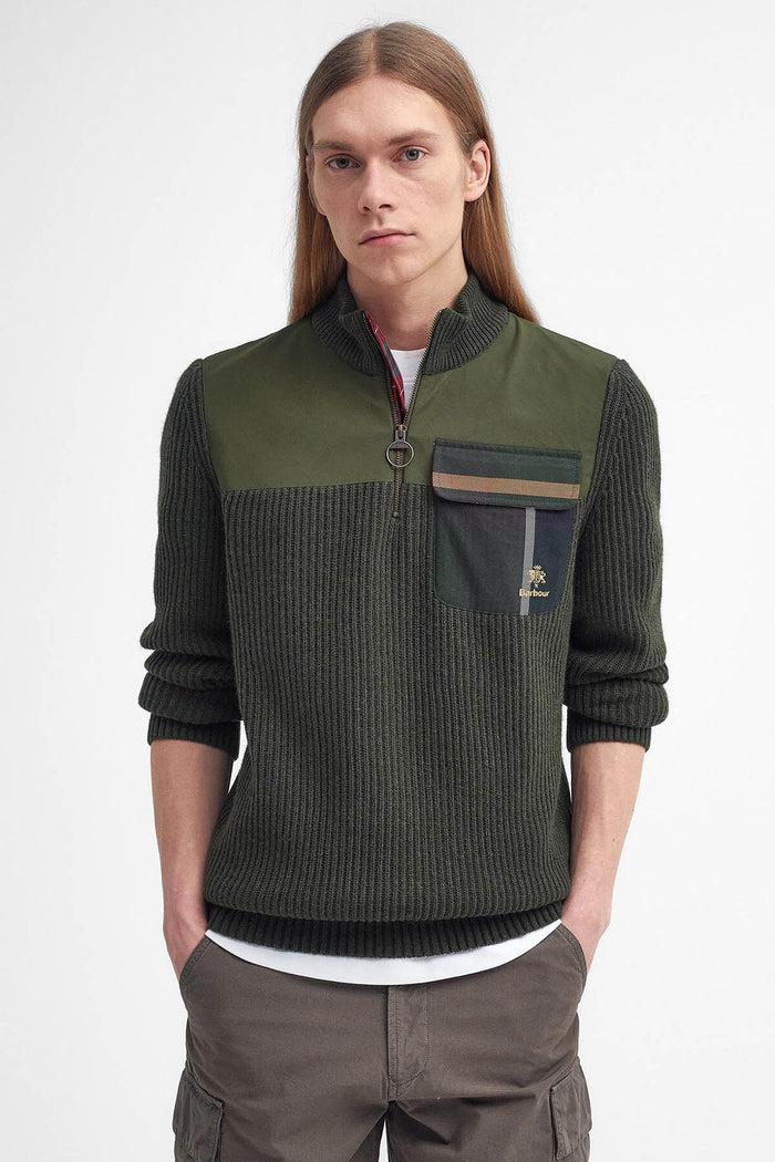 baracuta Barbour x Baracuta Miller Half-Zip Jumper Olive