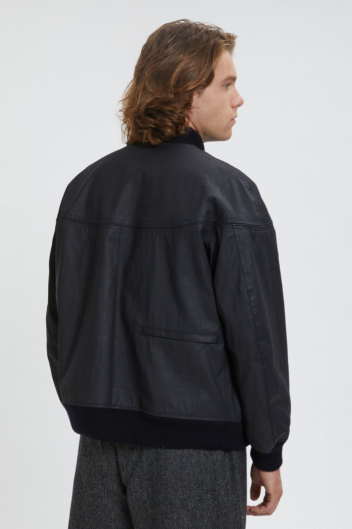 Baracuta Four Climes Cotton PU Derby Jacket Dark Navy