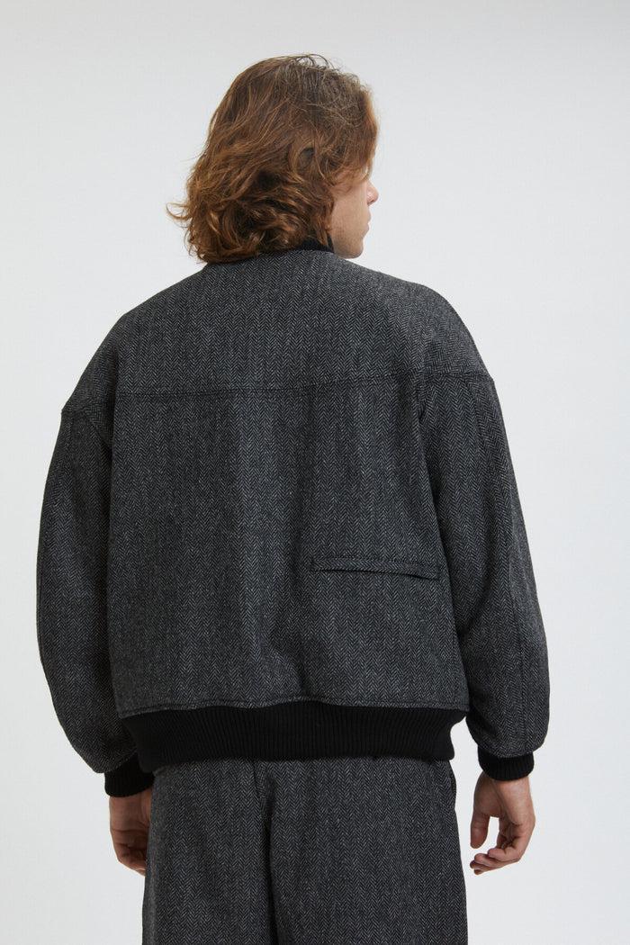 Baracuta Four Climes Herringbone Derby Jacket Dark Grey