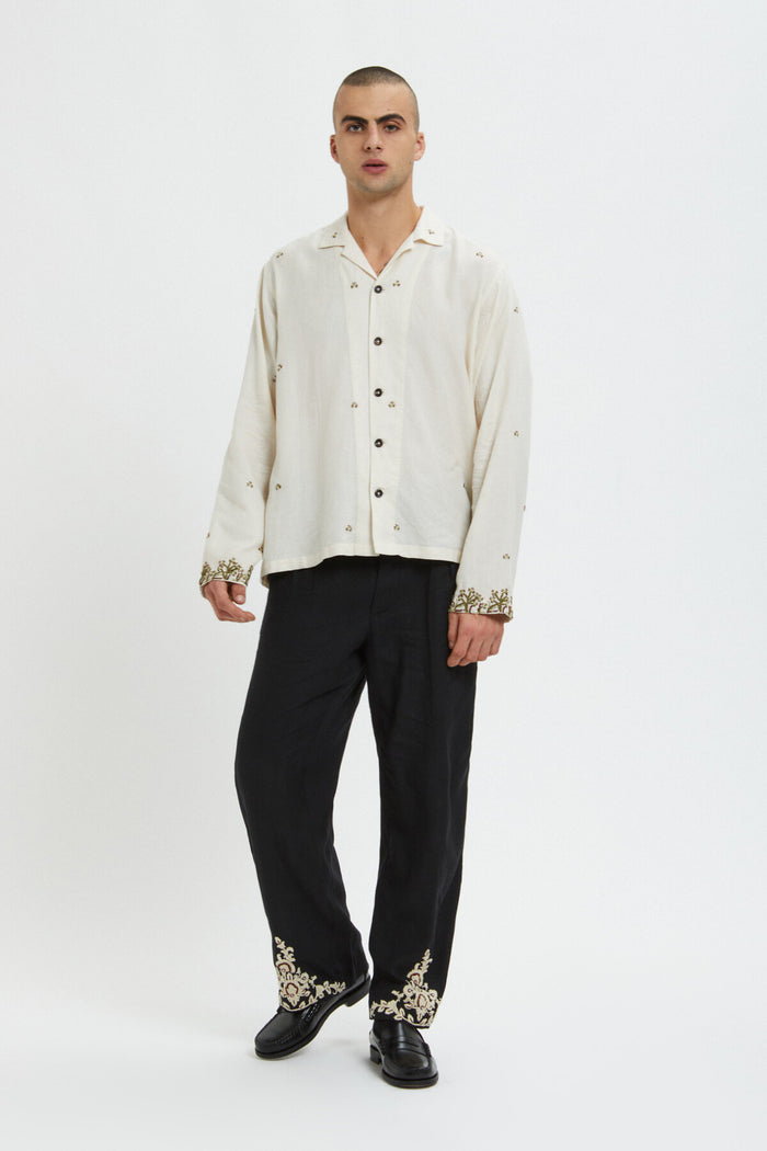 Baracuta Kartik Research X Baracuta Handloom Shirt White
