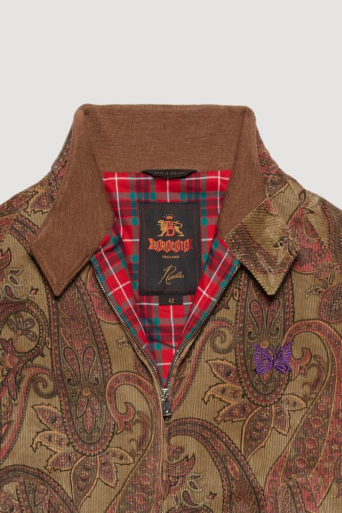 Baracuta Needles G9 Printed Corduroy Paisley Pale Green