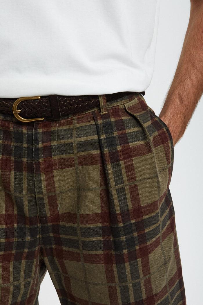 Baracuta Printed Canvas Garment Dyed Shorts Tarmac Maxi Tartan