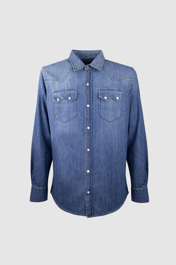 barbanera Carlito Cloud Blue Denim Shirt