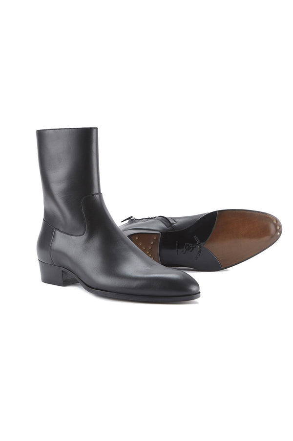 Barbanera Cash Black Calf Leather Boots