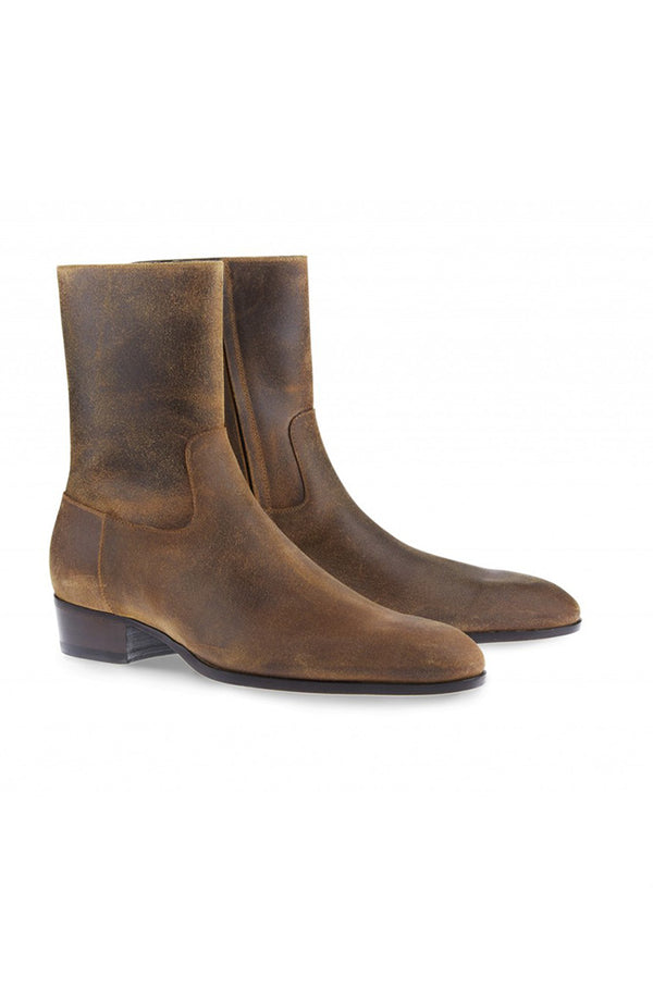 barbanera Cash Brown Waxy Leather Boots