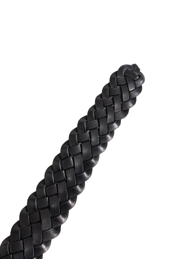 Barbanera Cassidy 35mm Black Woven Leather Belt