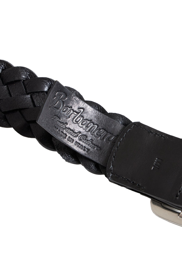 Barbanera Cassidy 35mm Black Woven Leather Belt