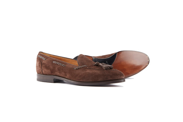 Barbanera Hemingway Brown Suede Tassel Loafers
