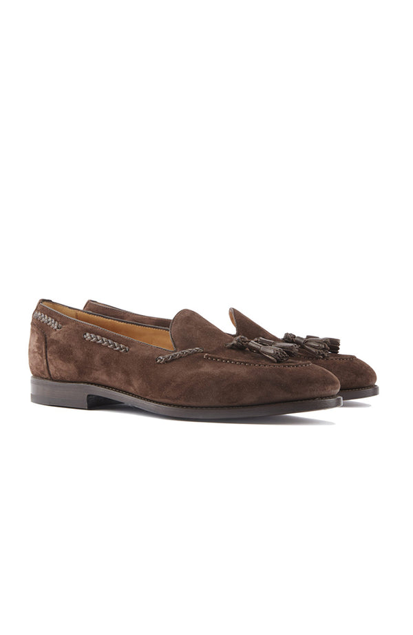 barbanera Hemingway Brown Suede Tassel Loafers