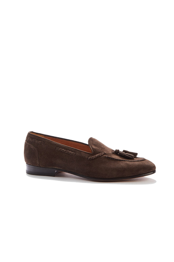 Barbanera Lawrence Dark Brown Suede Tassel Loafers