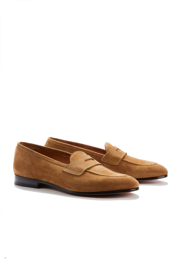 barbanera Lawrence Light Brown Suede Penny Loafers
