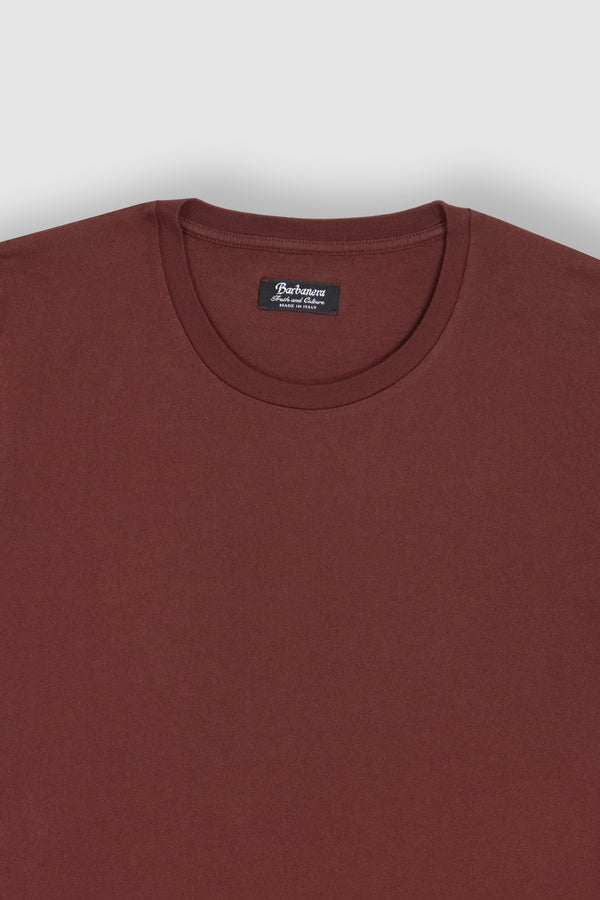Barbanera Lewis Dark Red Raw Cotton T-Shirt