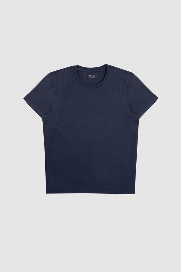 barbanera Lewis Navy Blue Raw Cotton T-Shirt