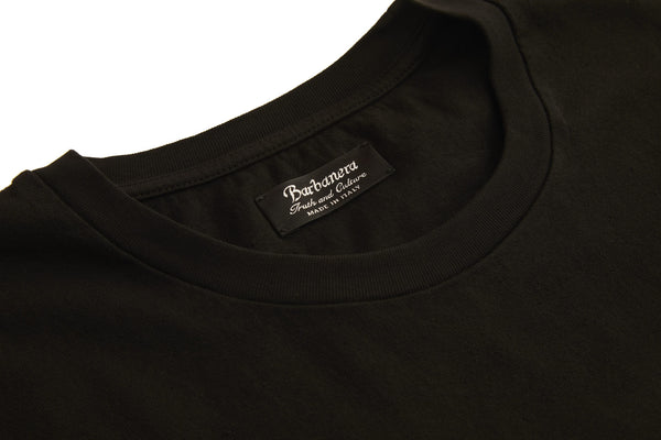 Barbanera Plain Black Raw Cotton T-Shirt