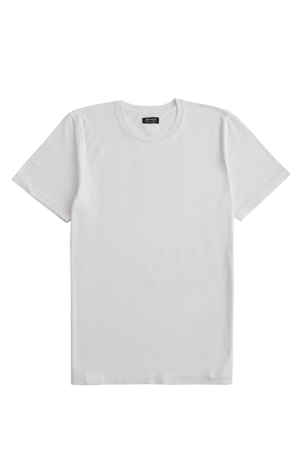 Barbanera Plain White Raw Cotton T-Shirt