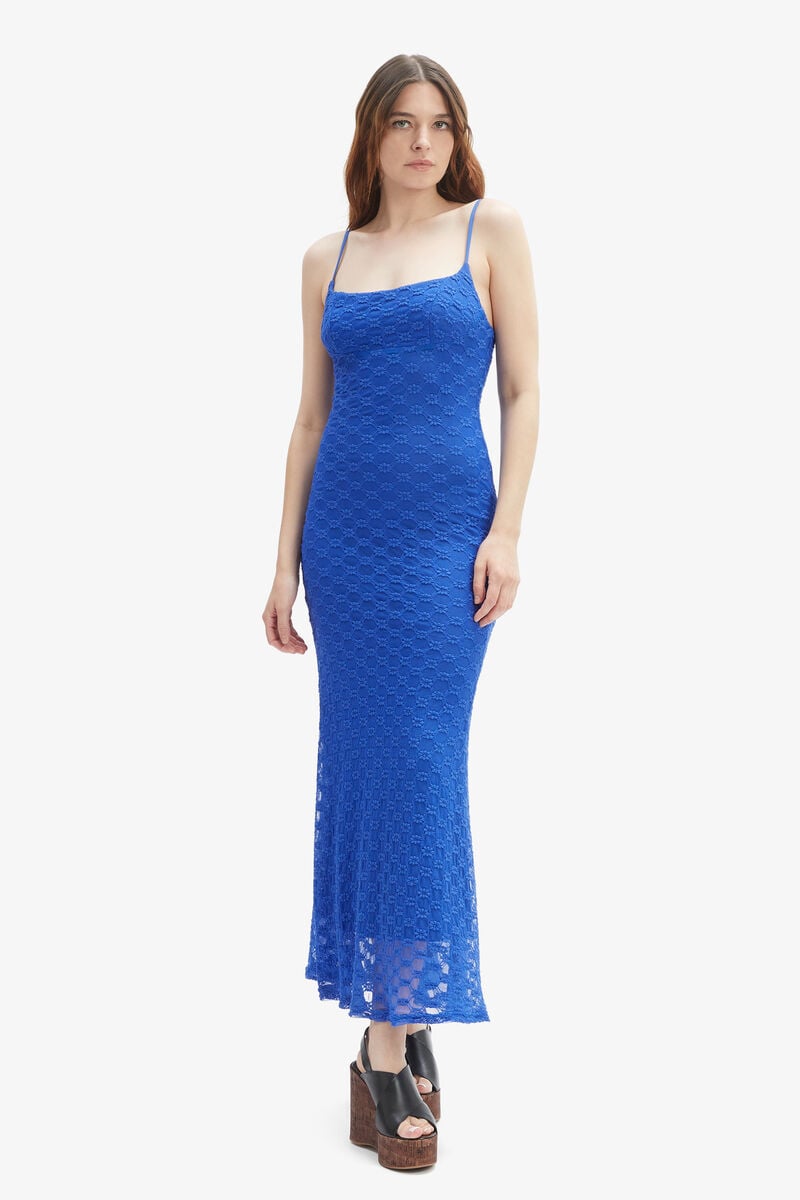 Bardot Adoni Mesh Midi Dress In Cobalt
