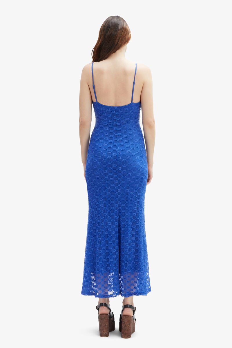 Bardot Adoni Mesh Midi Dress In Cobalt