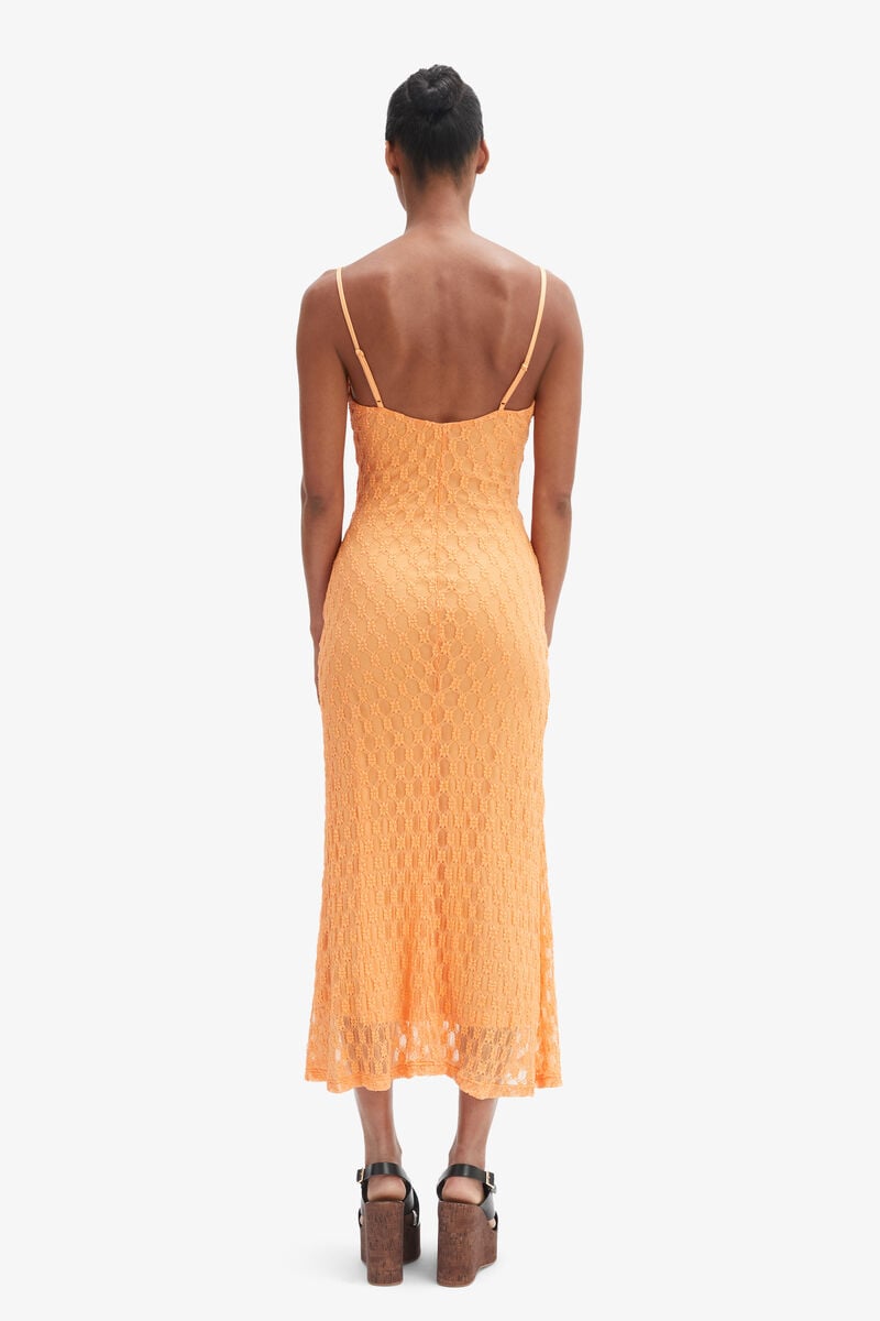 Bardot Adoni Mesh Midi Dress In Ornge Srbt