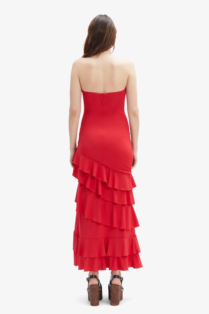 Bardot Agastina Strapless Maxi Dress In Deep Red