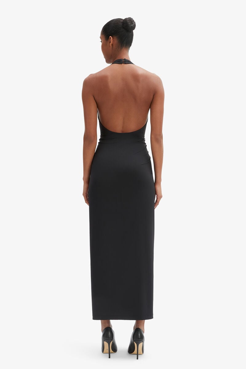 Bardot Alma Plunging Midi Dress In Black