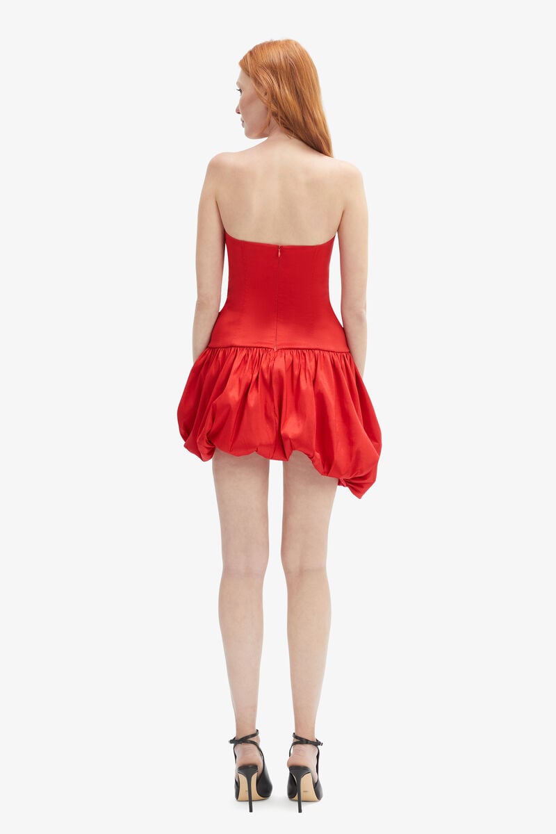 Bardot Alyna Strapless Mini Dress In Fire Red
