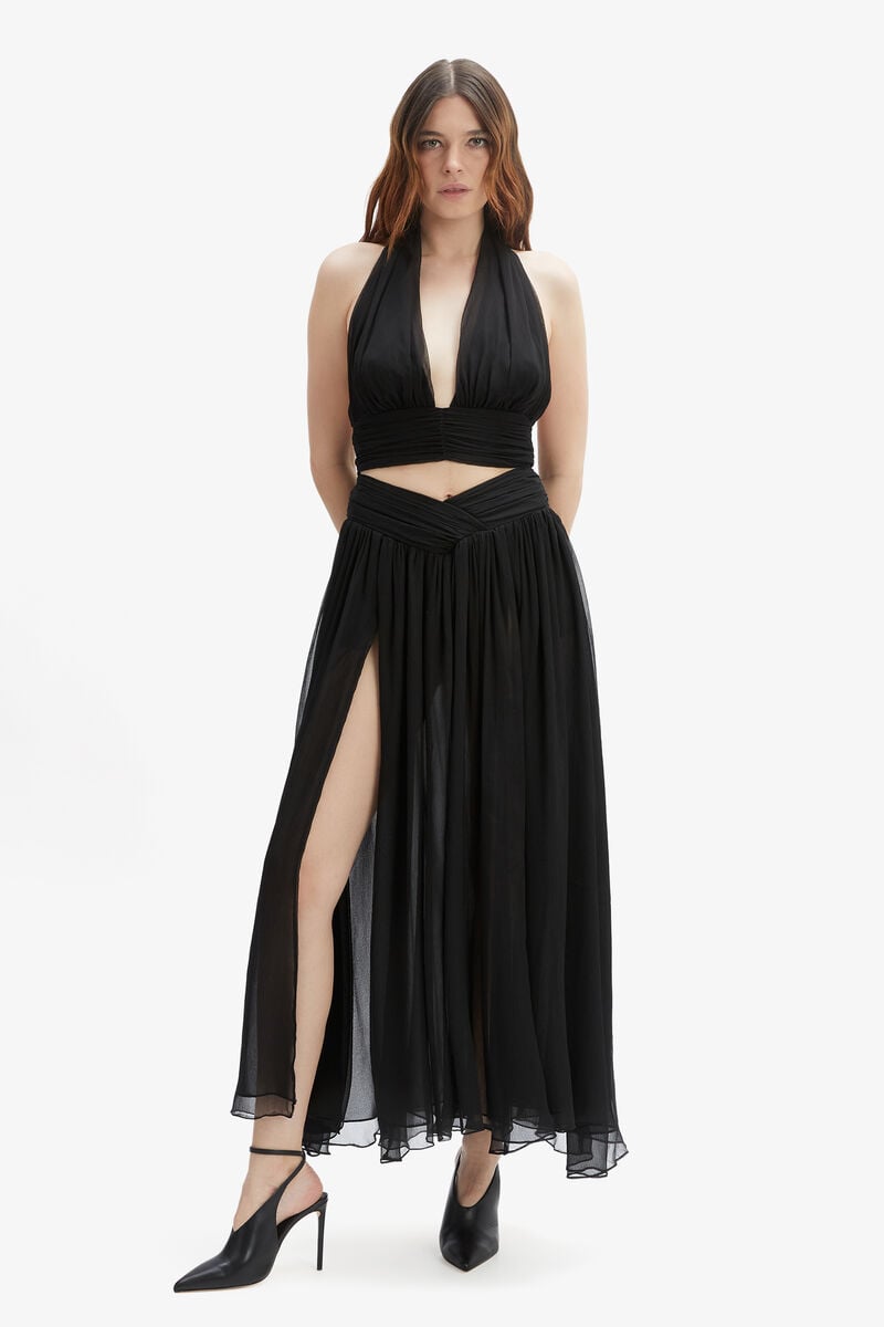 Bardot Amerie Halter Neck Crop In Black