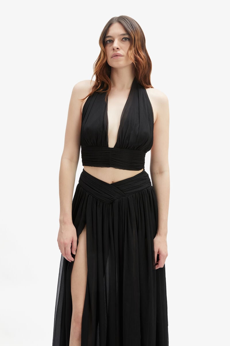 Bardot Amerie Halter Neck Crop In Black