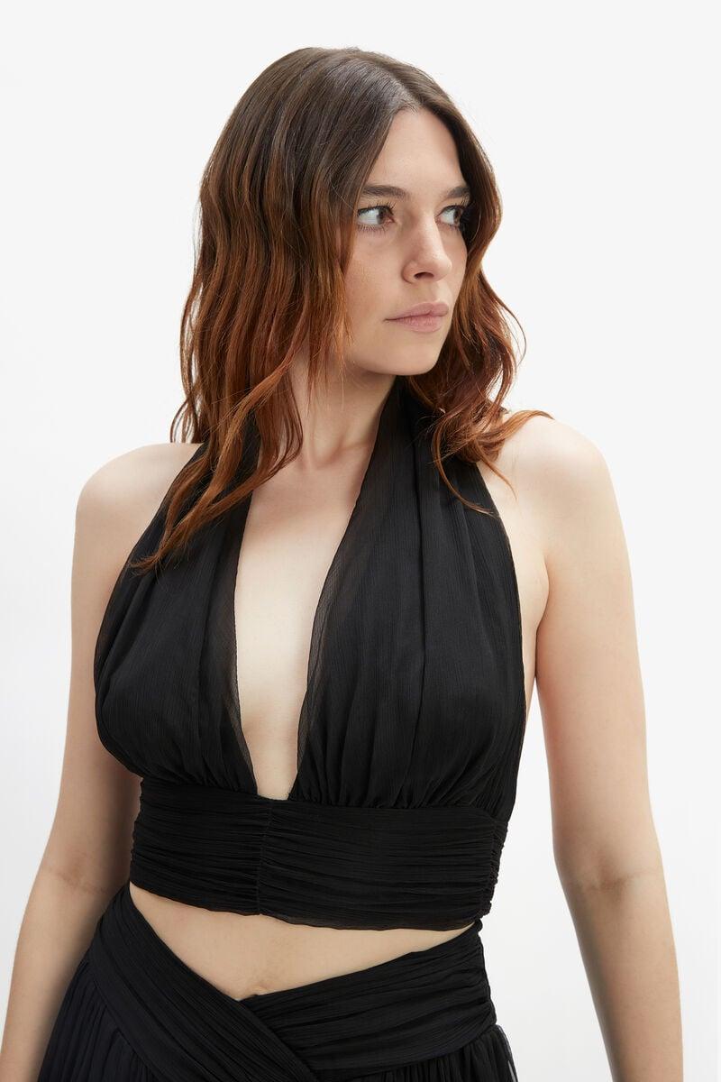 Bardot Amerie Halter Neck Crop In Black