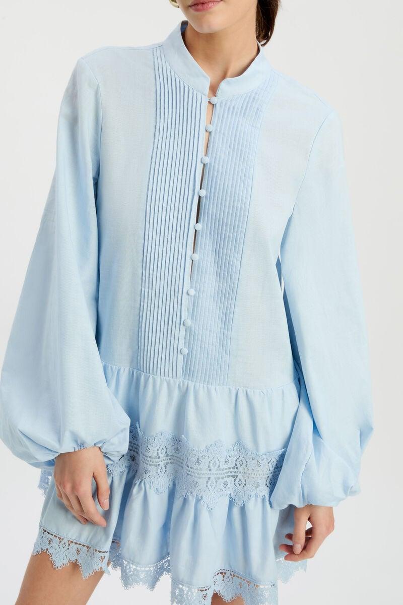 Bardot Antonia Lace Trim Mini Dress In Softblue