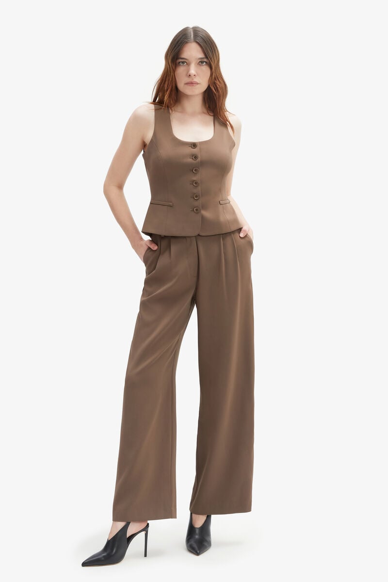 Bardot Azilia Button Through Top In Brown
