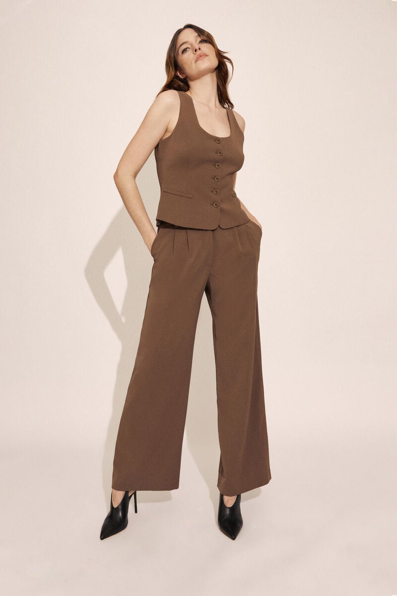 bardot azilia button through top in brown