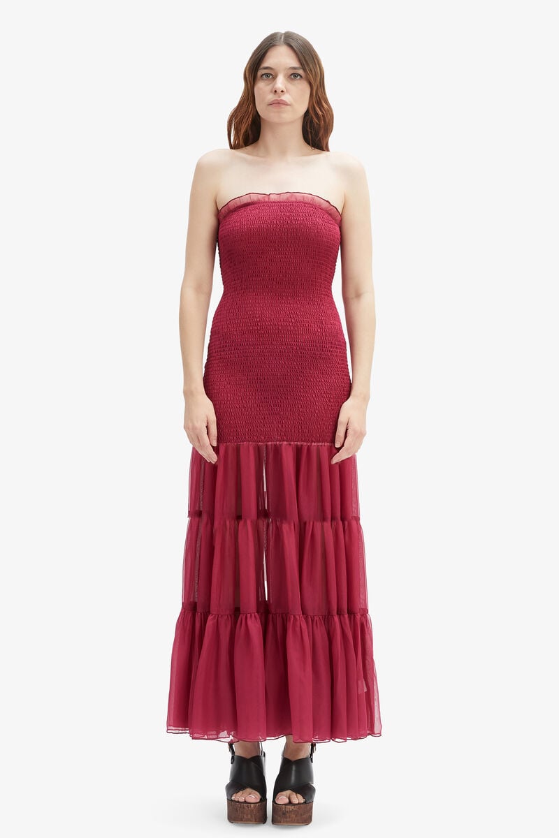 Bardot Azura Strapless Maxi Dress In Pale Burg