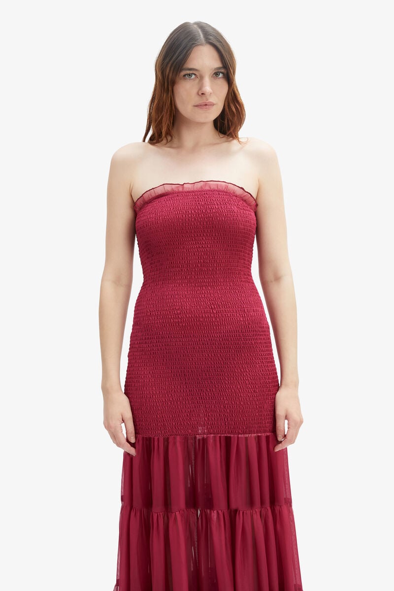 Bardot Azura Strapless Maxi Dress In Pale Burg