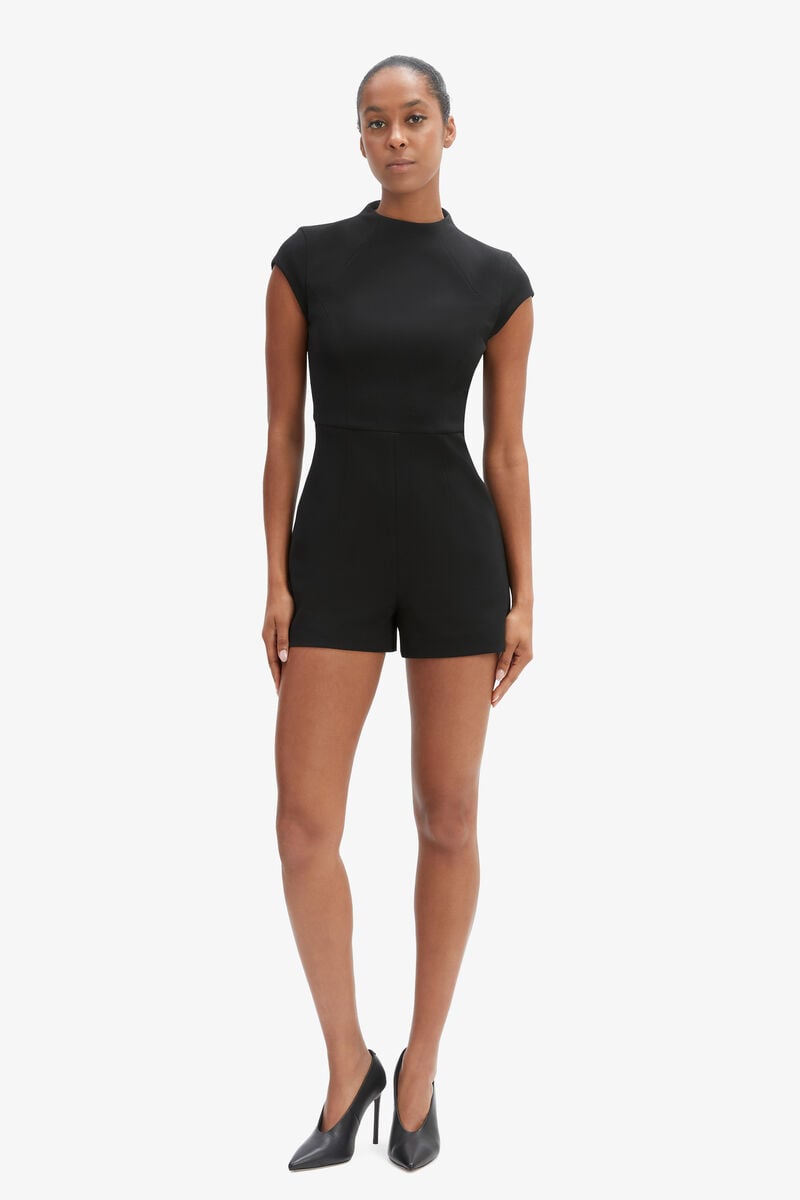 Bardot Delphi Cap Sleeve Playsuit In Black