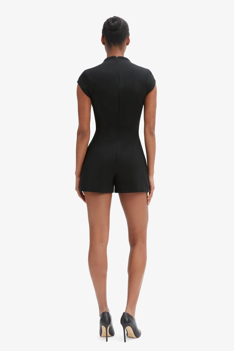 Bardot Delphi Cap Sleeve Playsuit In Black