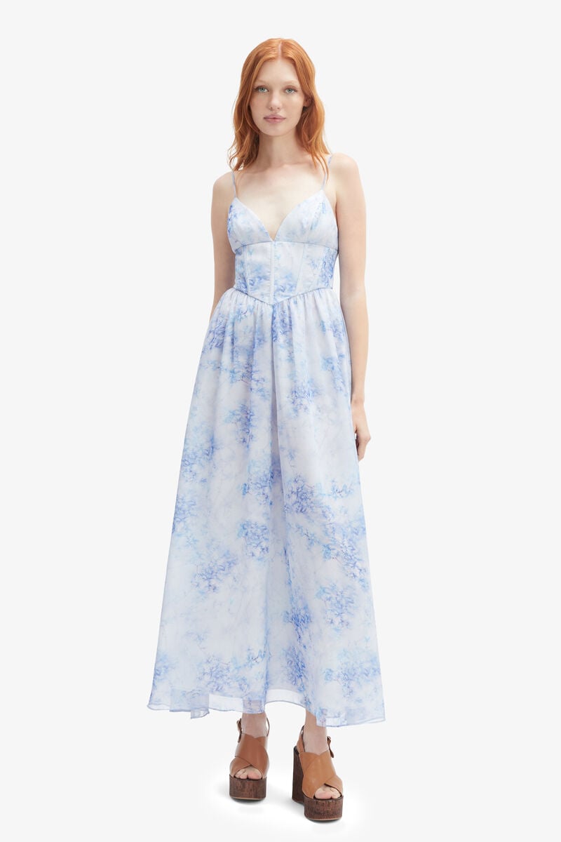 Bardot Elias Printed Maxi Dress In Baby Bl Fl
