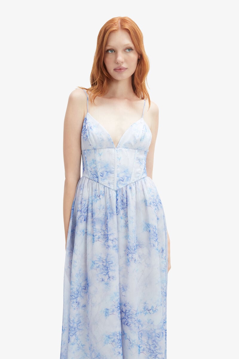 Bardot Elias Printed Maxi Dress In Baby Bl Fl