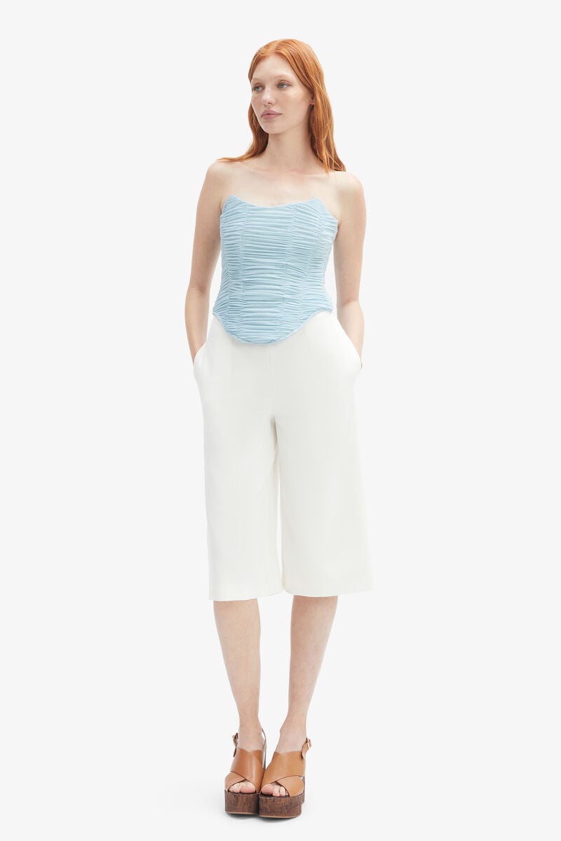Bardot Elise Mesh Corset Top In Softblue