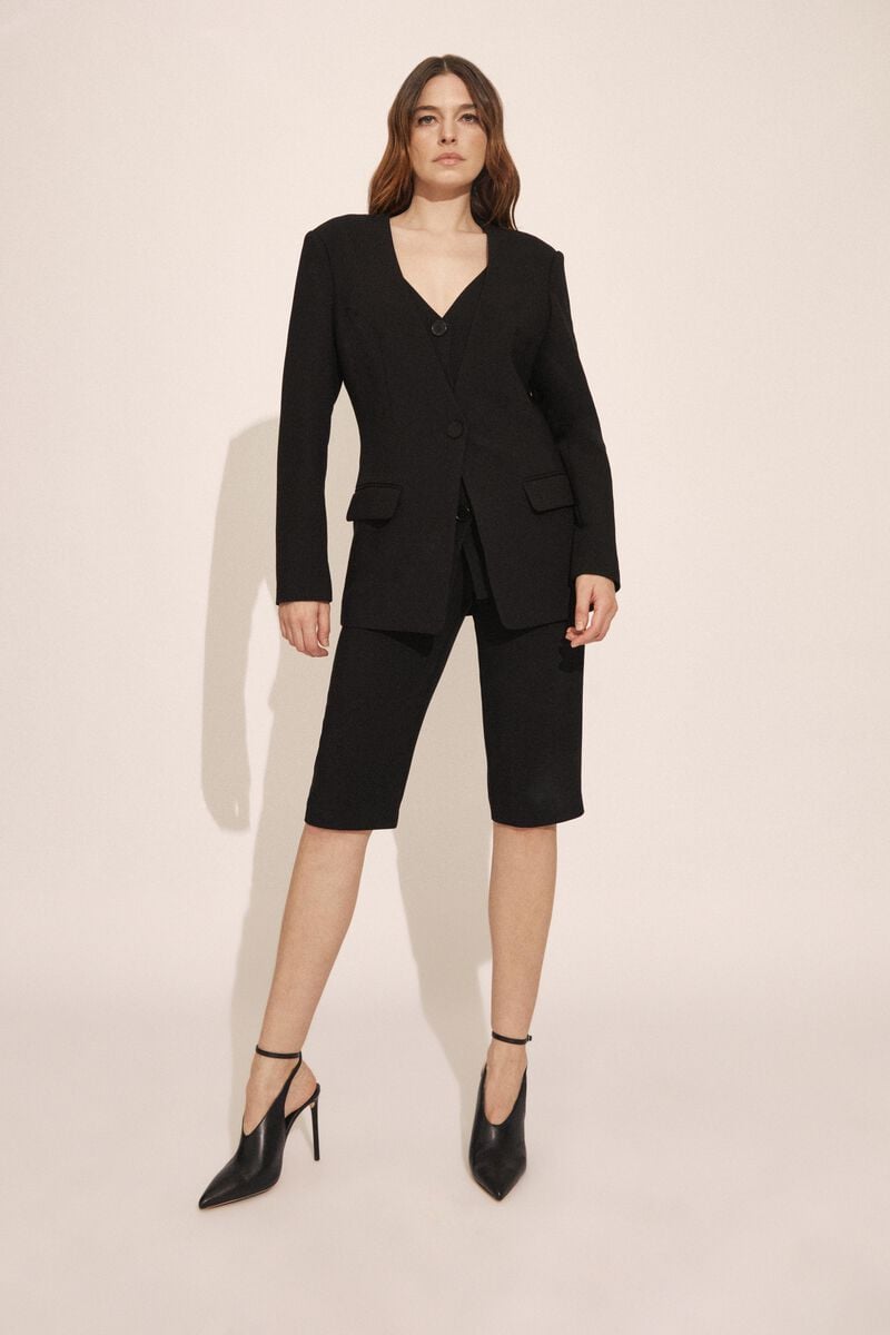 bardot ellera fitted blazer in black