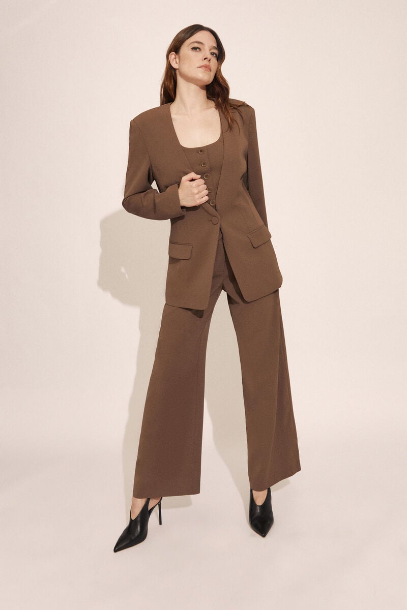 bardot ellera fitted blazer in brown