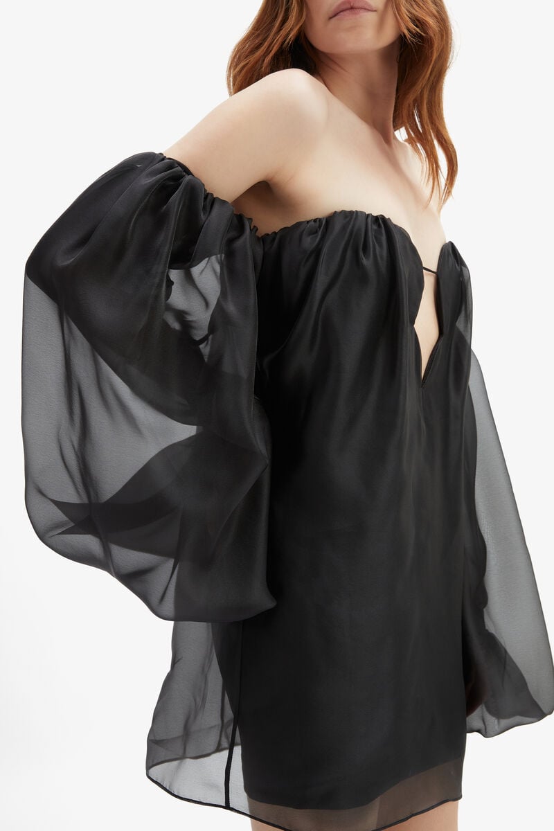 Bardot Freda Volume Mini Dress In Black