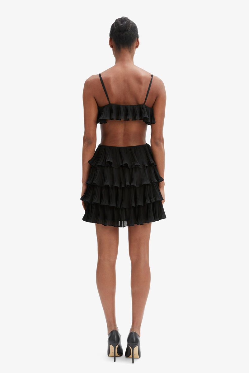 Bardot Ilara Pleated Cut Out Dress In Black