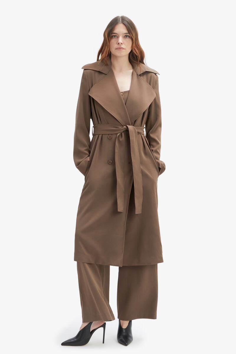 Bardot Kira Trench Coat In Brown