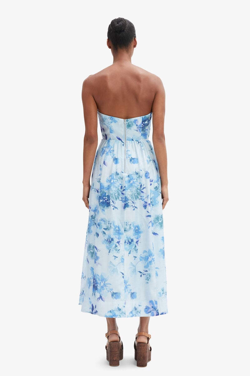 Bardot Lola Corset Midi Dress In Baby Bl Fl