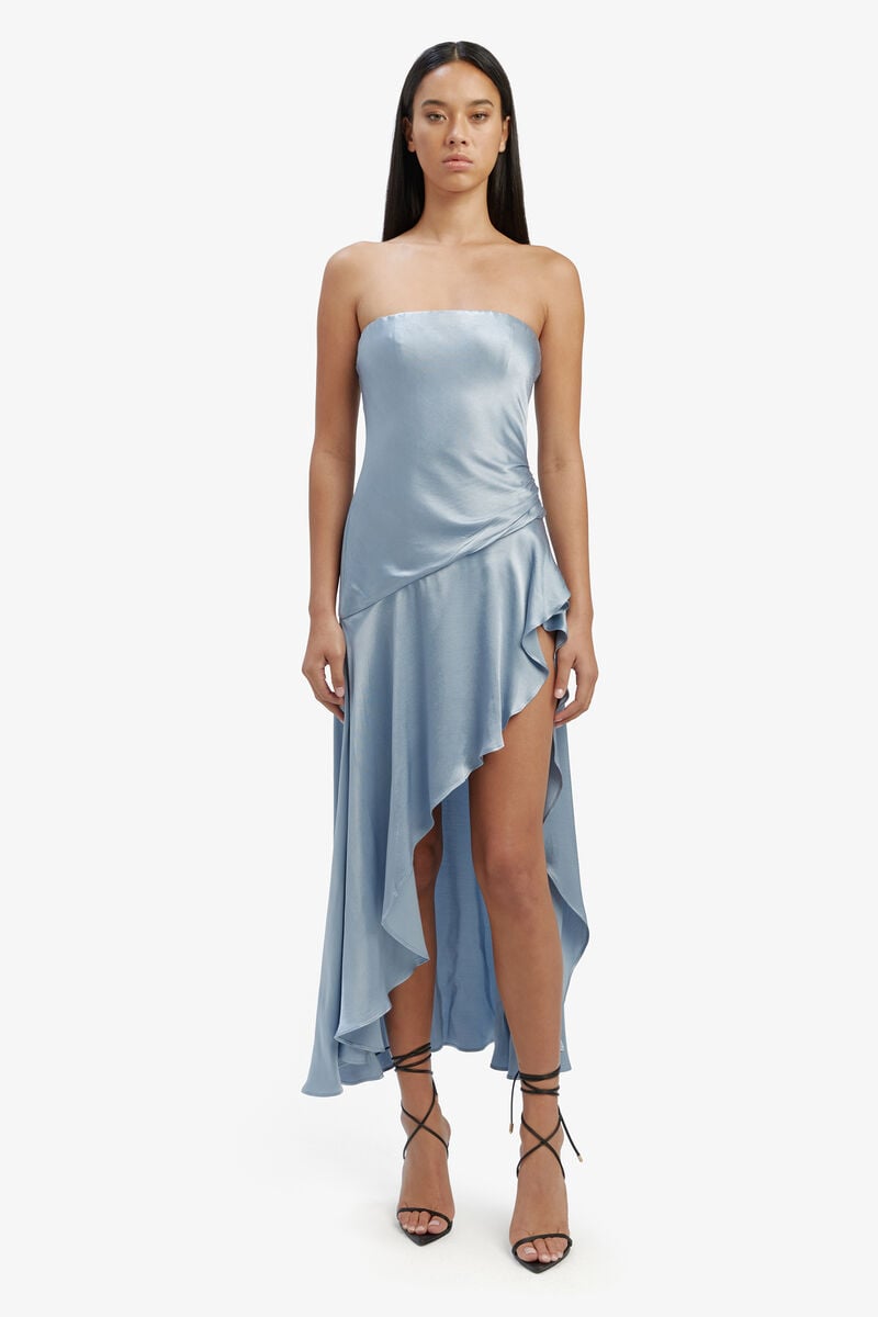 Bardot Lorenza Midi Dress In Dustyblue