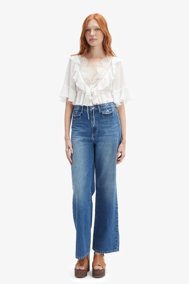 Bardot Louelle Lace Top In Ivory