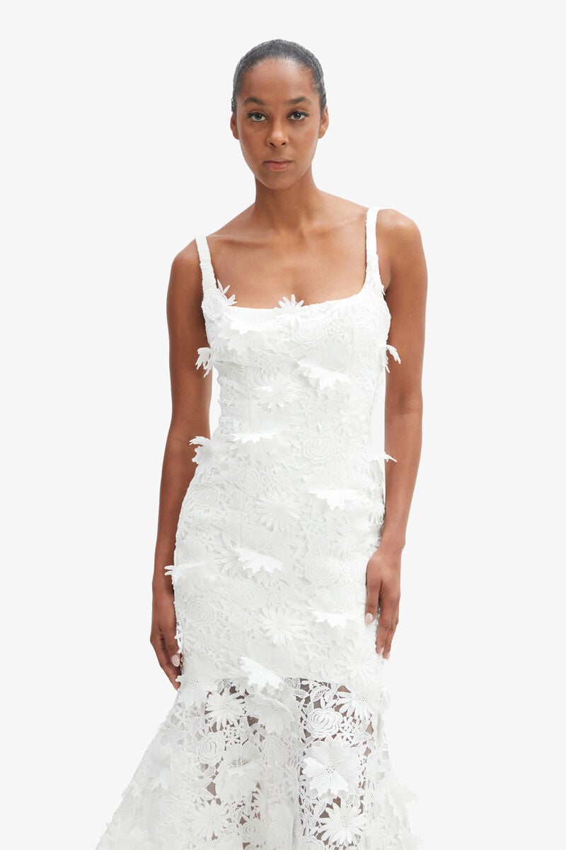 Bardot Marico Lace Midi Dress In Orchidwht