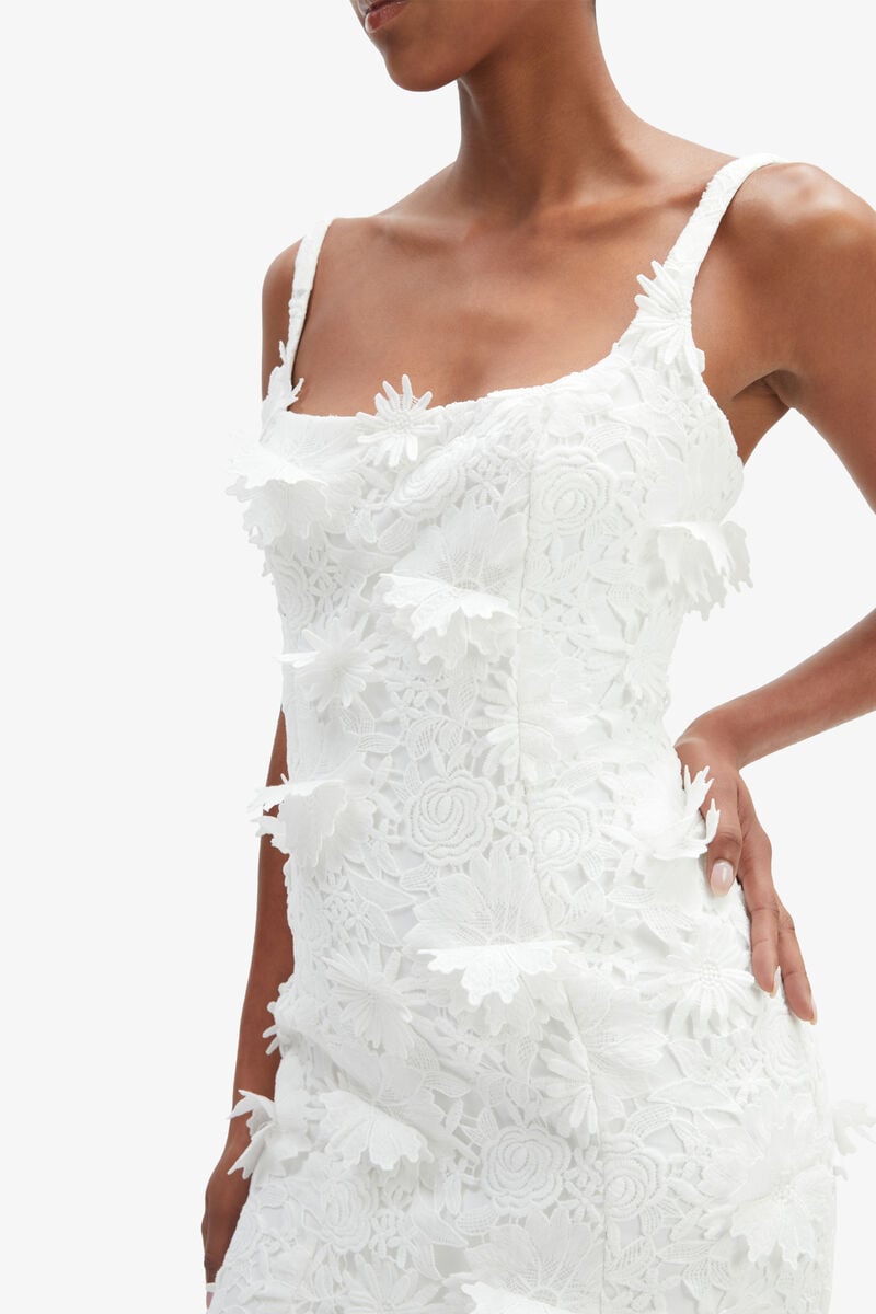 Bardot Marico Lace Midi Dress In Orchidwht