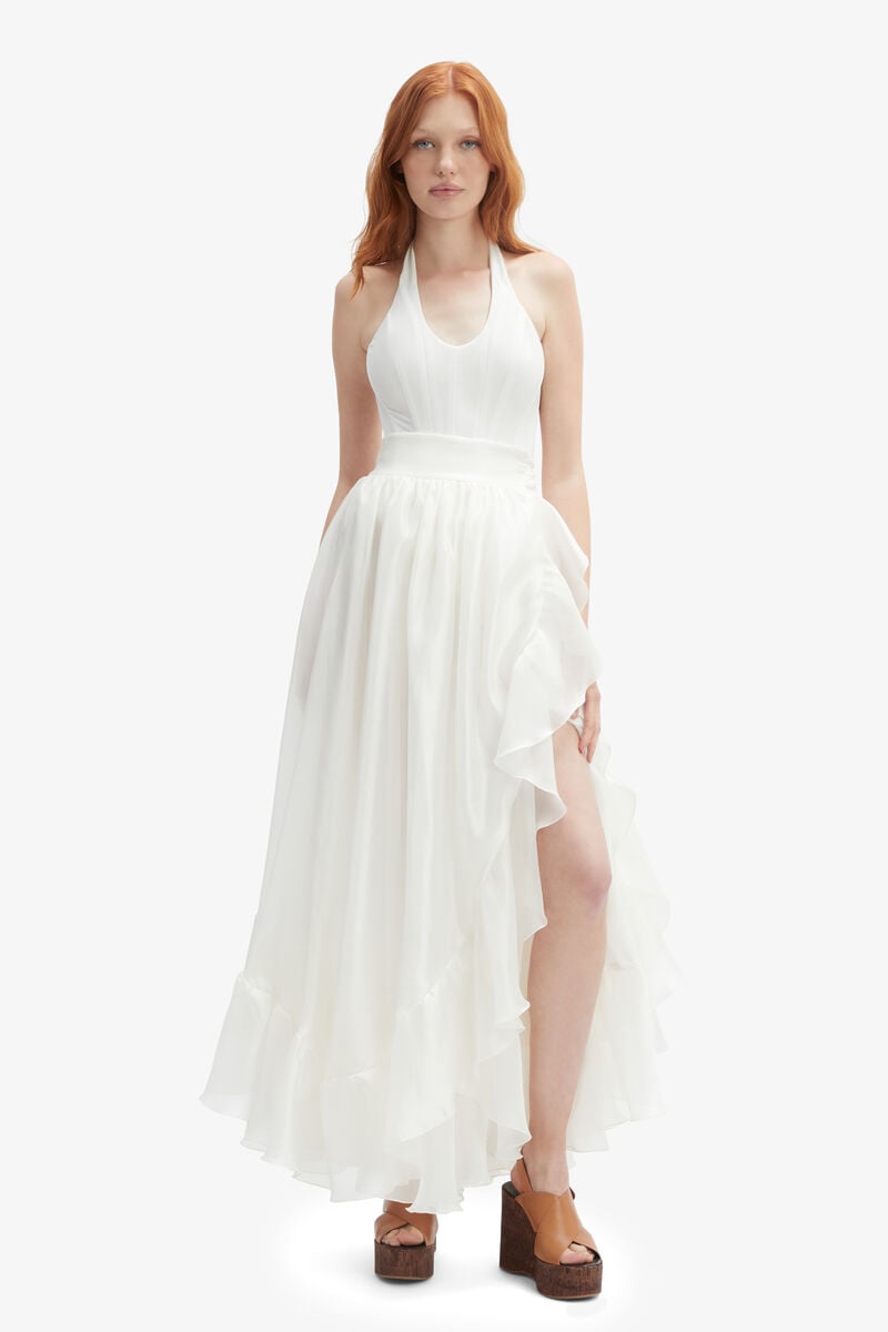 Bardot Mirella Wrap Maxi Skirt In Ivory