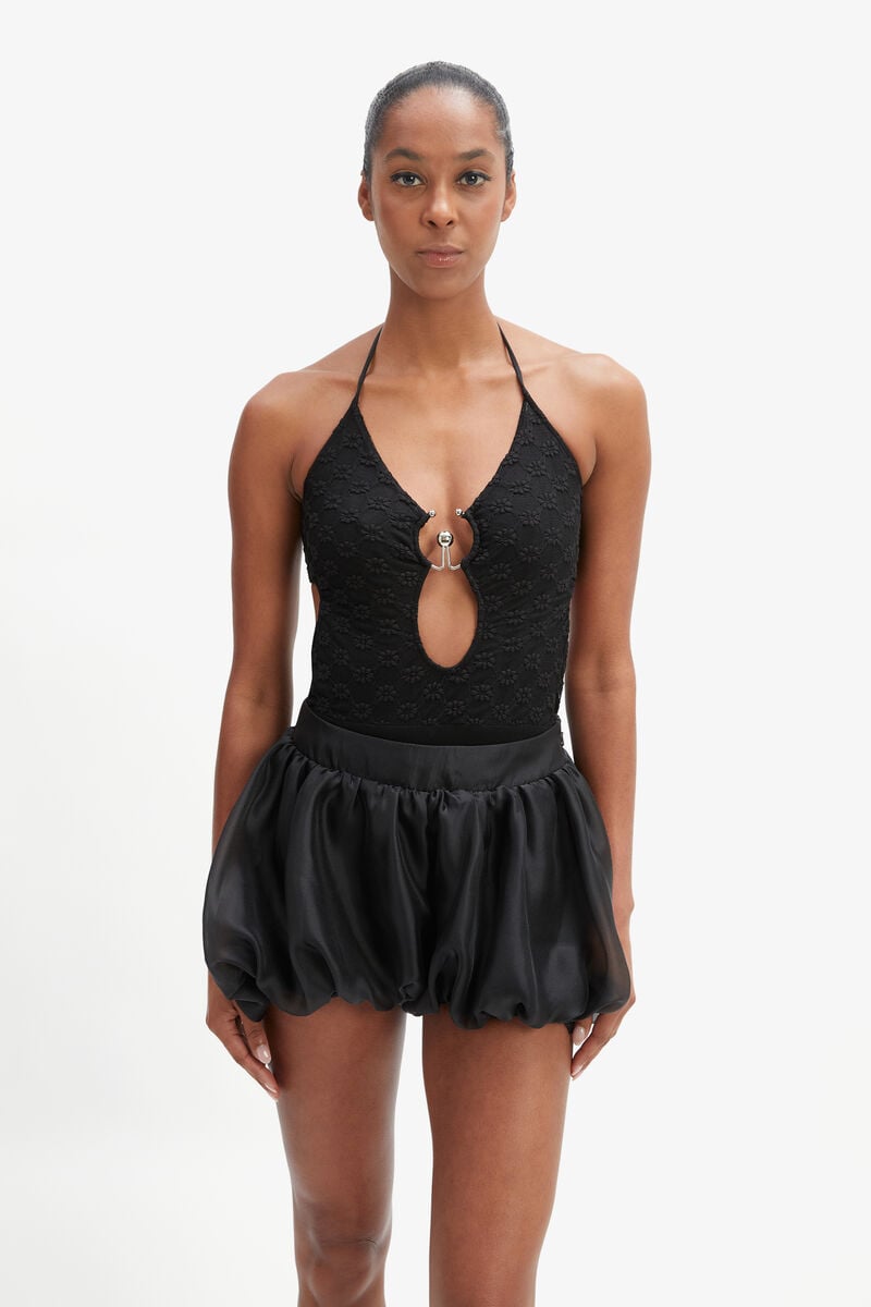 Bardot Oleana Organza Bubble Short In Black